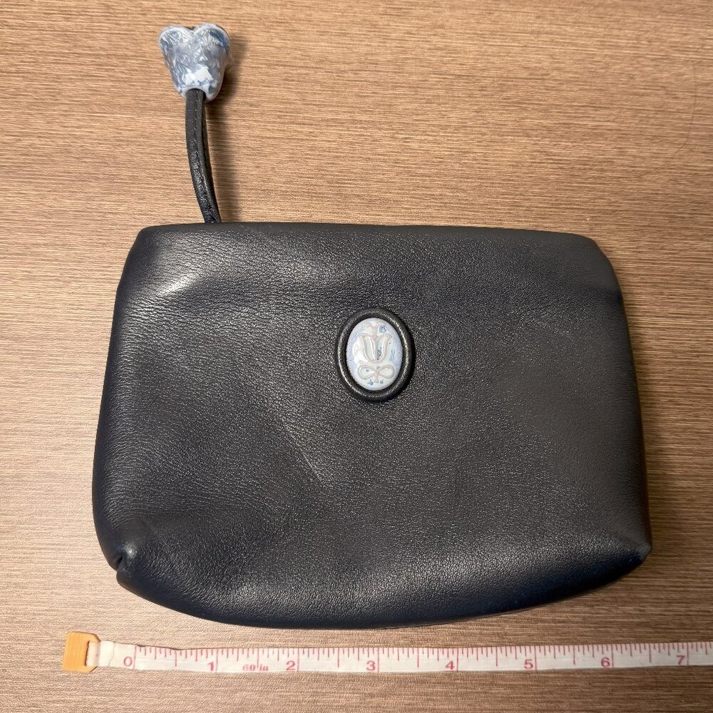 LLadro Dark Blue Leather Spain Wallet w/Blue Stone